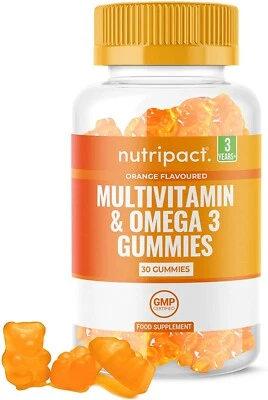 NUTRIPACT Multivitamin & Omega 3 Gummies for Kids and Adults Immune Support Vitamin D