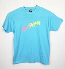 Vtg Screen Stars Best Mens Sz XL Blue Alabama Single Stitch Puff Print T Shirt