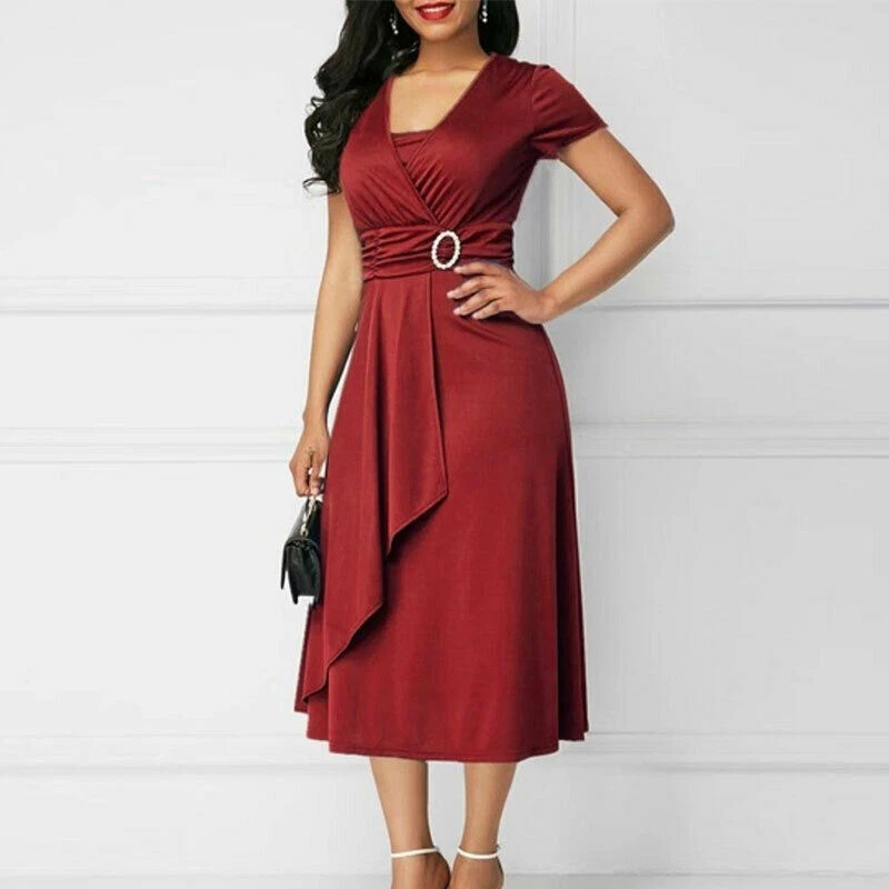 Formal midi shop wrap dress