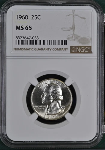 1960 Silver Washington Quarter NGC MS65