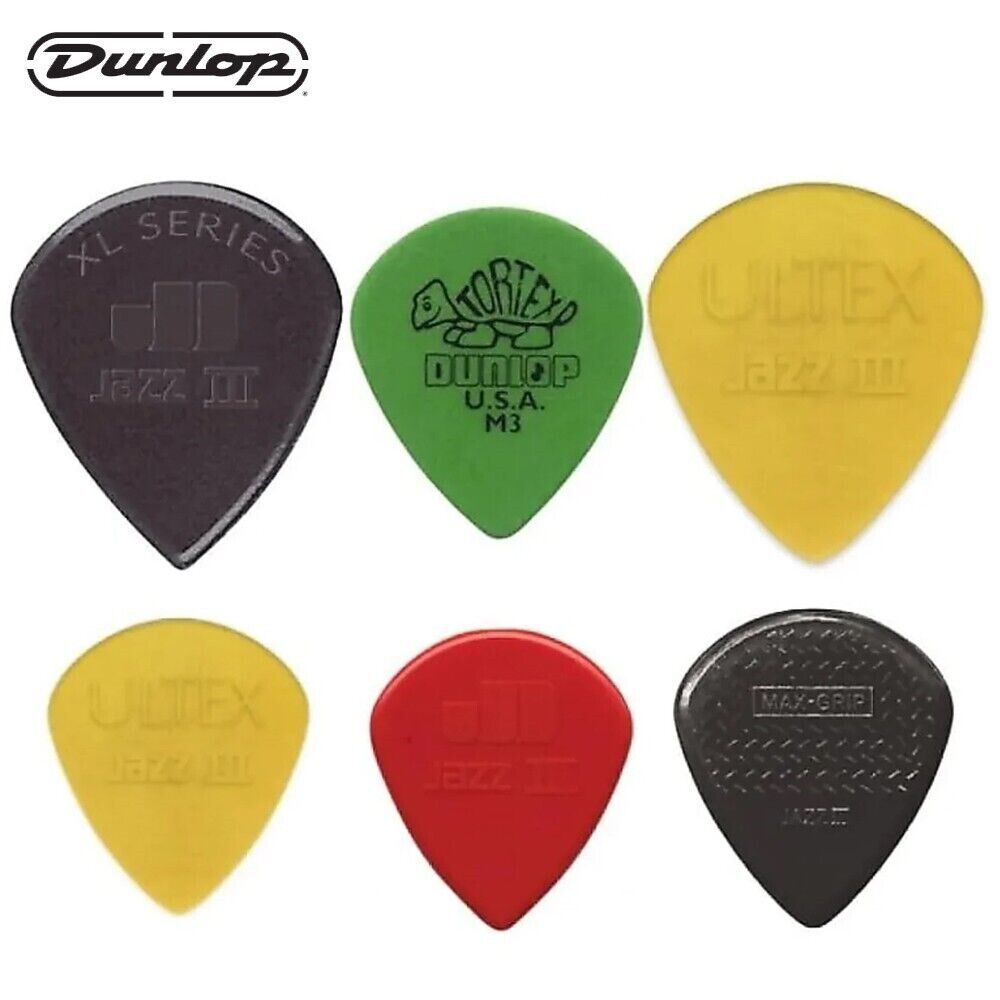NEW Dunlop Jazz III Guitar Pick Variety Pack (6), - #PVP103