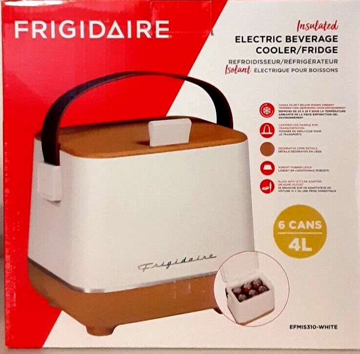 Fridgidaire Insulated Electric Beverage Cooler/Fridge Holds 6 Cans NIB