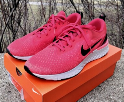 Nike Odyssey React Flyknit Running Shoes University Red Black Mens