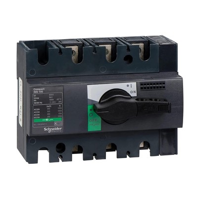 Schneider Trennschalter 28908  Kompakter INS100 -  3-polig, 100 A, Drehgriff Neu