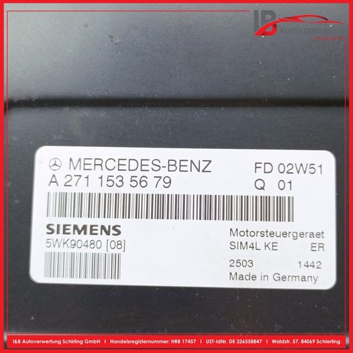 MERCEDES BENZ C-KLASSE W203 C200 KOMPRESSOR Motorsteuergerät SATZ A2711535679 - Picture 4 of 11