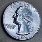 1962 Washington Silver Quarter Type B Reverse FS-901 Uncirculated MS BU