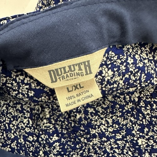 Duluth Trading Co Womens Packable Floppy Sun Hat Size L/XL Blue Floral Gardening - Picture 5 of 5