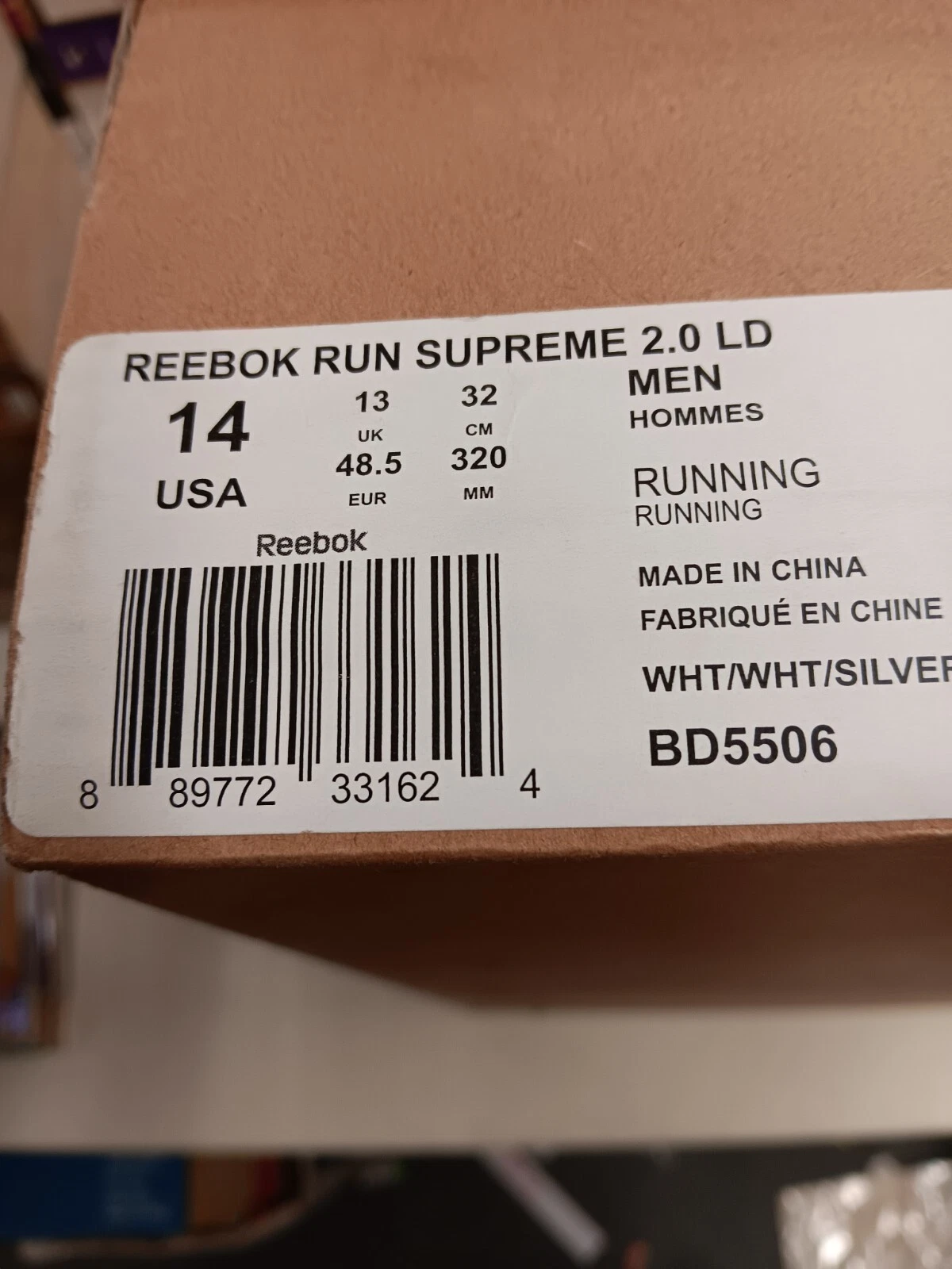 Chaussures de course homme REEBOK Run Supreme 2 LD BD5506 blanches