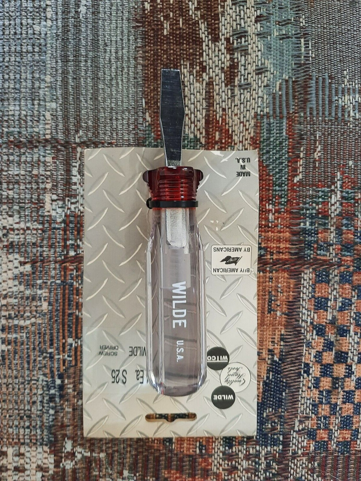 Wilde Screwdriver Large Acetate Handle with Stubby Shank, Made Wilde Screwdriver Large Acetate Handle with Stubby Shank, Made