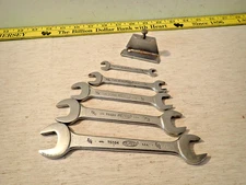 Vintage Set of 5 Tru-Test Double open End SAE Wrenches made in USA