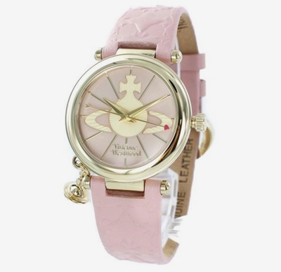 Vivienne Westwood Watch Orb [New] Silver Pink Leather Quartz