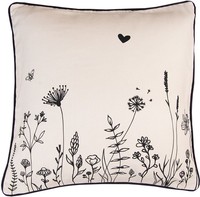 Clayre & Eef FAF21 KissenhüLle 40X40 Cm Beige / Schwarz