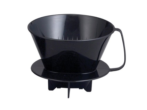 Cono filtro per preparazione caffè versato, numero 4 dimensioni, nero, eroga da 8 a 12 tazze