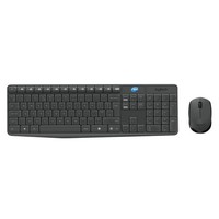 Logitech MK235 Set Funk Tastatur Maus, Qwerty Italienisch, Schwarz, Wireless