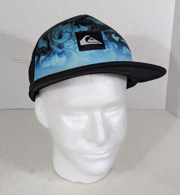 Quicksilver SnapBack Hat Blue Black Swirl One Size Surfing Beach