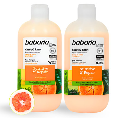 Babaria Nutritive & Repair Shampoo 16.9 fl oz  for Dry, Damaged Hair (2-Pack)