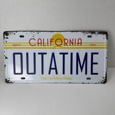 Back To The Future California Out A Time Movie Prop License Plate Wall Tin Sign