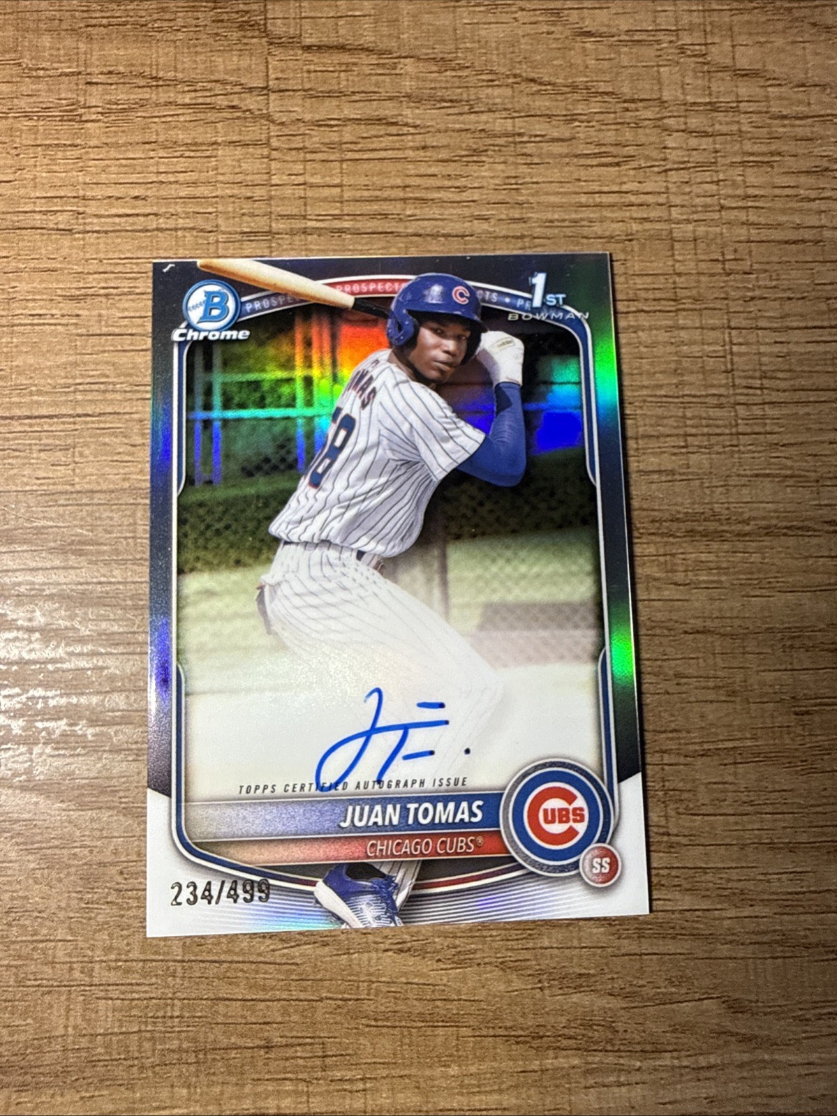 2025 Bowman Chrome - Juan Tomas #CPA-JT 1st Refractor Auto /499