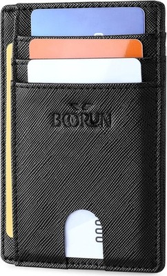 5PK Slim Minimalist Thin RFID Blocking Leather Wallets for Men Women w Gift Box