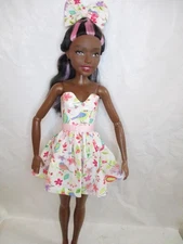 Handmade By Me Dress Made to Fit Barbie Best Fashion Friend 28" doll. Birds.