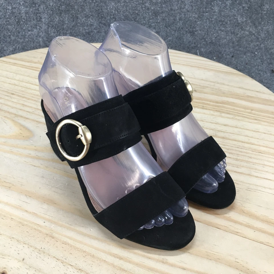 全新 Cole Haan 凉鞋 女式 6B Alina City 一脚蹬 滑鞋 W233638 黑色 麂皮绒 — 第 3/4 张图片