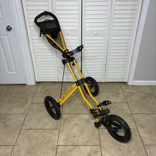 Sun Mountain Yellow Push Pull Golf Speed Cart V1 3 Wheel Folding Collapsible