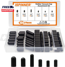 100Pcs Rubber Vacuum Caps Assortment Kit, Hos...