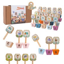 Montessori ABC Learning Toys for , Wooden Matching Games for Toddlers 3-5 - L...