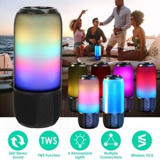 Wireless Portable Speaker Loud Stereo Speaker with 6 Color Changing Lights Radio