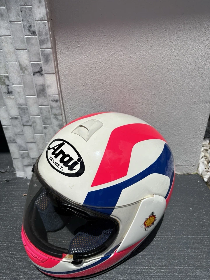 Casco Arai de Colección Doug Chandler Quantum/S Hecho en Japón Años 90 Rayas Carreras Foto 2 de 4