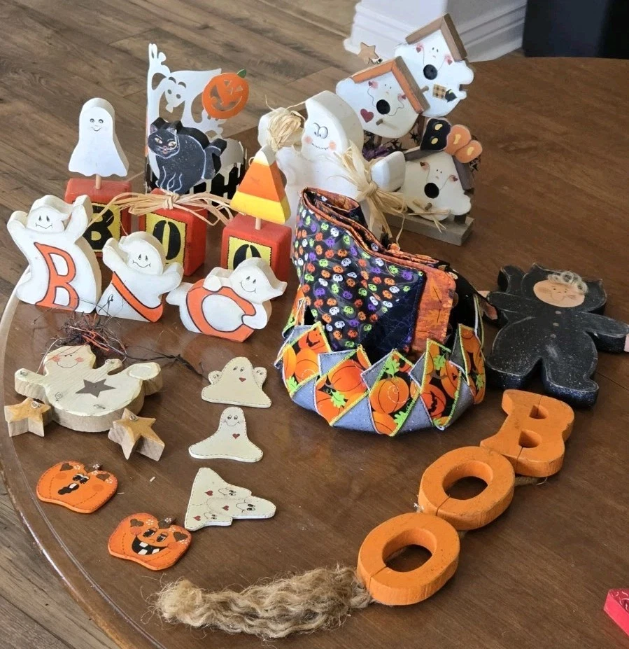 Halloween Decorations Lot 13 Pc Very Cute Some Hand Made And Nicely Hand Painted