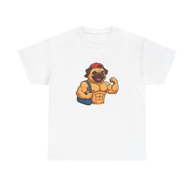 Unisex Adult T Shirt Buff Pug Bodybuilding Champion