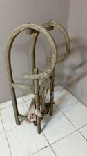 VTG Kids Snow Sled 1900s Wood  Iron Metal Runners Winter Sleigh