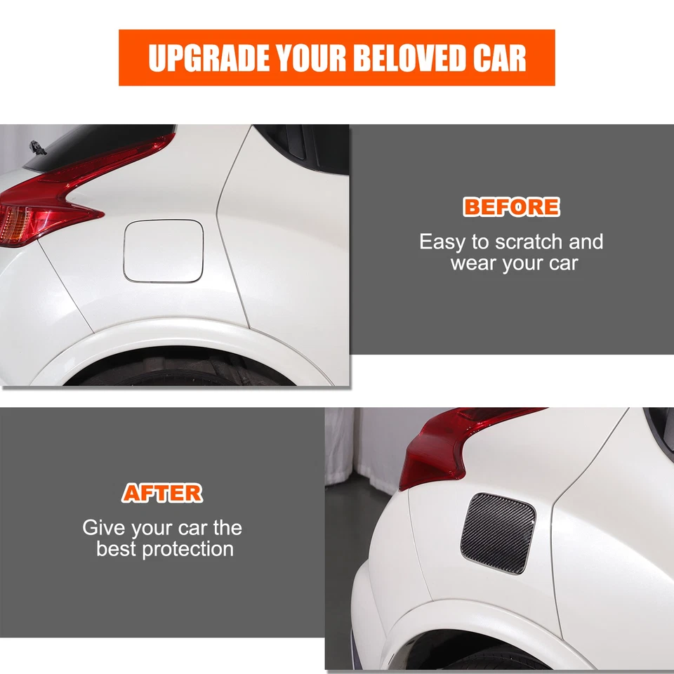 Tapa del tanque de combustible exterior de fibra de carbono real para Nissan Juke 2011-2019 Foto 4 de 4