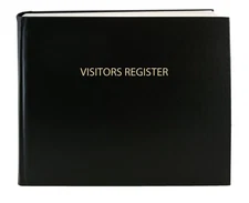 Visitor Log Book - Black Cover Sign-in Register, 120 Pages (8.875x7 inches) L...