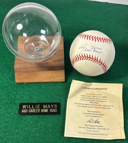 Willie Mays Autographed National League Baseball Paul Golden COA