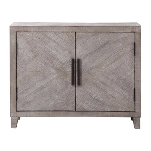 Uttermost Adalind Farmhouse 2-Door Wood Accent Cabinet in White Wash - Picture 1 of 9