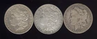 Lot of 3 Morgan Silver Dollars 1880s, 1898, and 1899s