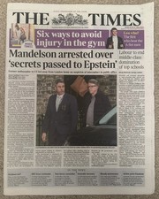 The Times 24th February 2026 24/2/26 Lord Peter Mandelson Arrested