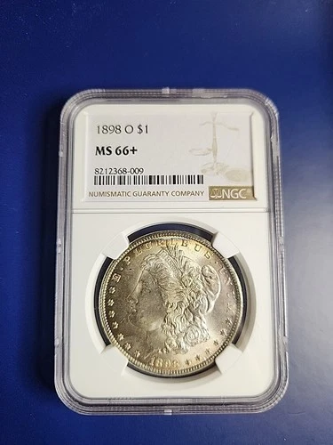 1898-O MS66+ (Plus) Morgan Silver Dollar NGC Certified Gem - Rim Toner Top Pop