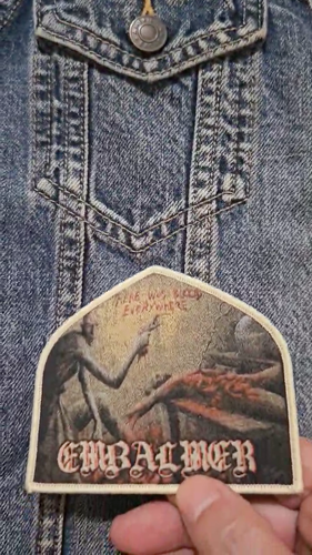 EMBALMER-THERE WAS BLOOD EVERYWHERE-WOVEN PATCH WHITE BORDERS - Video 1 of 1