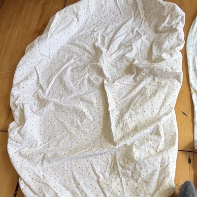 Kushies 100% Cotton Fitted Sheet Geometric Pattern White Yellow Orange Baby