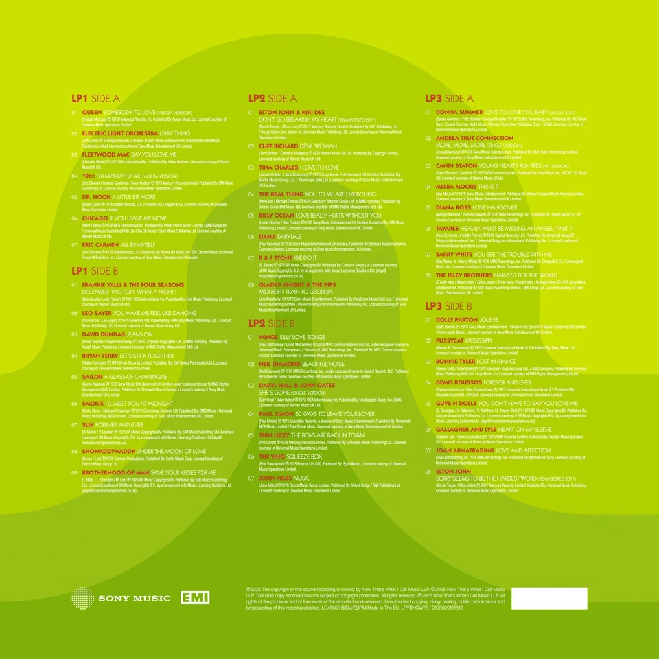 Various - NOW - Yearbook 1976 (Green LP) [VINYL] Sent Sameday* - Image 3 of 3