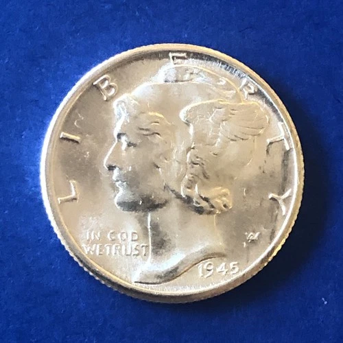 1945 D Mercury Dime Superb Gem BU P/L Stunning Uncirculated Gem ((Silver))