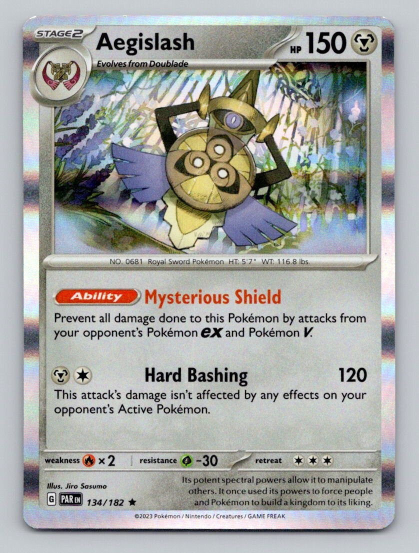 Holo Aegislash 134/182 Rare Paradox Rift Pokemon