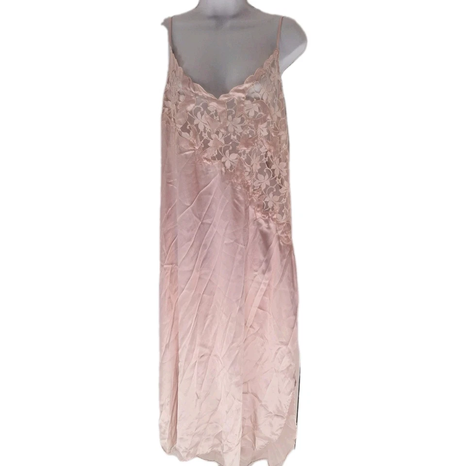 Conjunto Chaqueta Camisón Estilo Vintage Melocotón Largo Sexy Sedoso Ventura 3X 54" BUSTO Foto 4 de 4