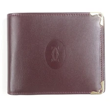 Cartier Must De Cartier Leather Wallet Men Brown One Size