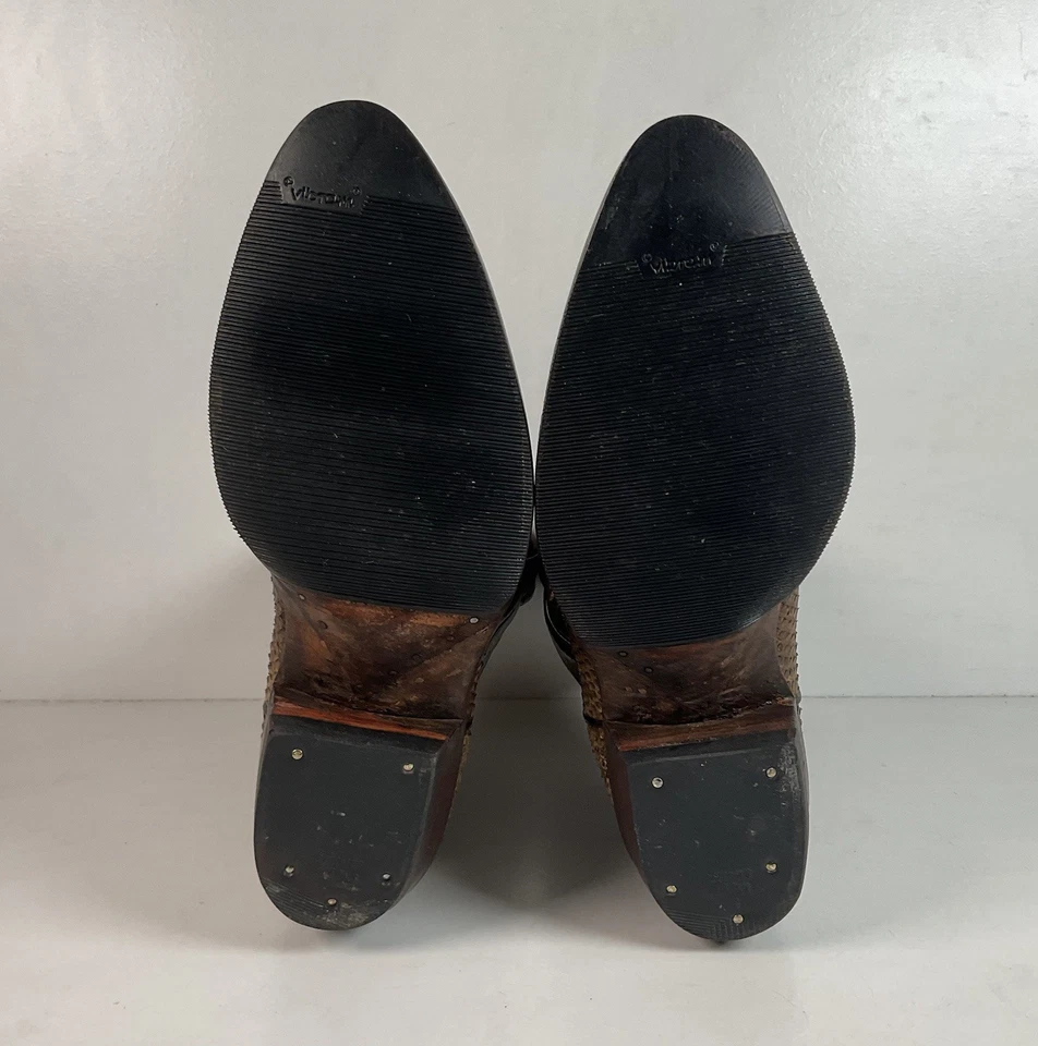 Botas de Vaquero De Colección Nocona Boa Piel de Serpiente 8 D Corte Frontal Foto 2 de 4