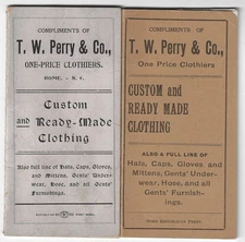 Rome NY TW Perry Custom Ready Made Clothing Hats Caps 2 Vintage Pocket Notebook