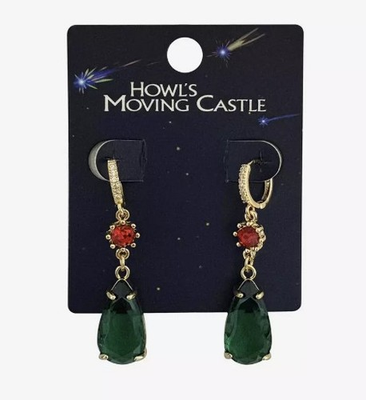 #ad Studio Ghibli Howl’s Moving Castle Gem Hoop Earrings Licensed Anime New w Tag $17.99